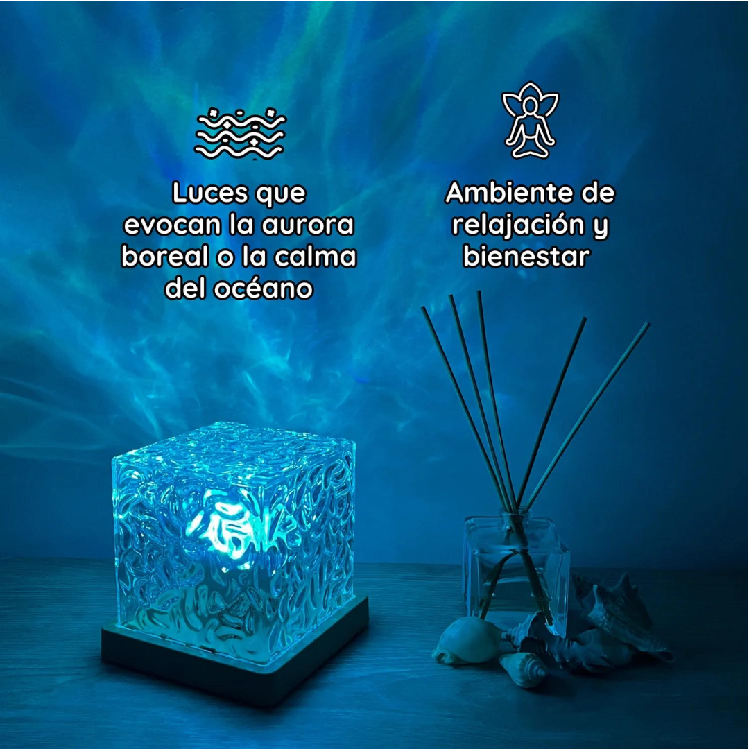 Lámpara con efecto aurora boreal